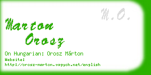 marton orosz business card